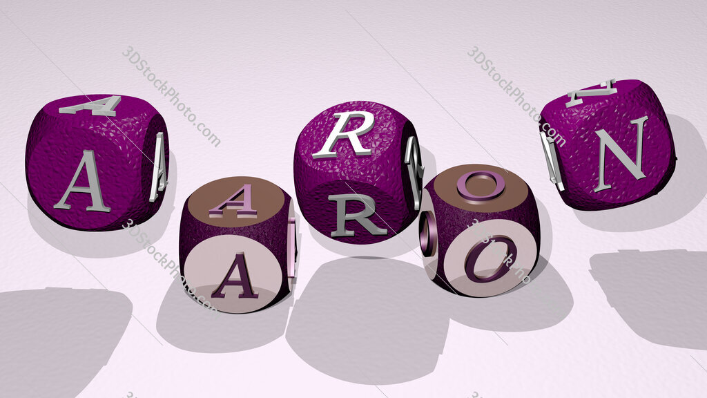 Aaron text by dancing dice letters