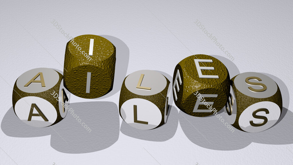 Ailes text by dancing dice letters