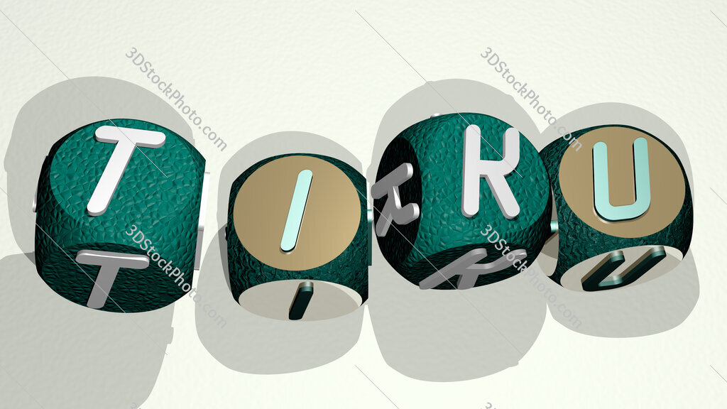 Tiku text by dancing dice letters