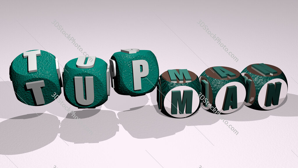 Tupman text by dancing dice letters