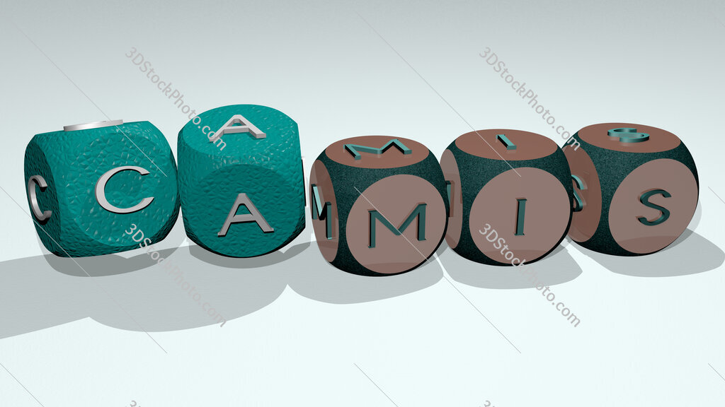 Camis text by dancing dice letters
