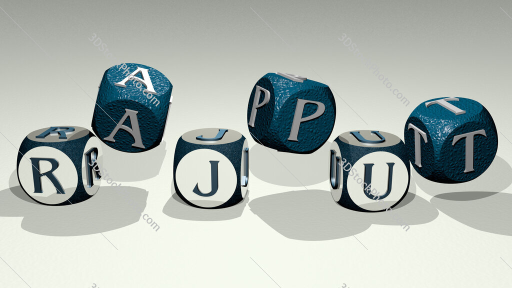 Rajput text by dancing dice letters