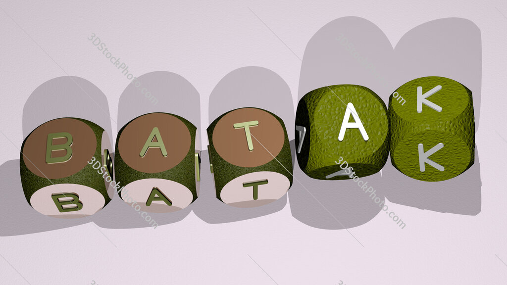 Batak text by dancing dice letters