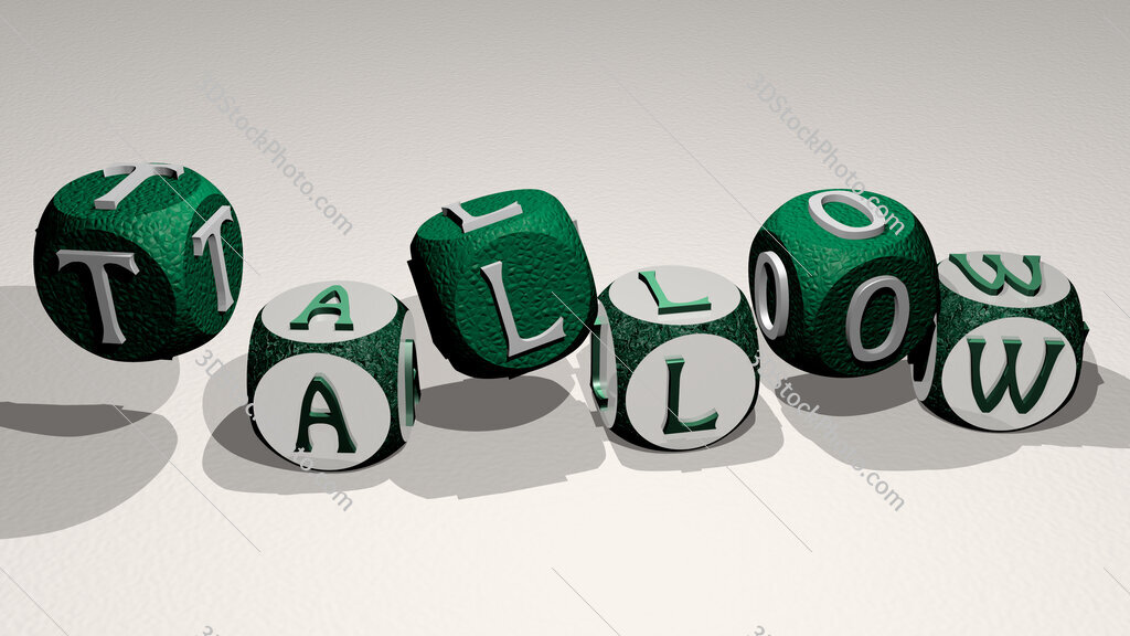 tallow text by dancing dice letters