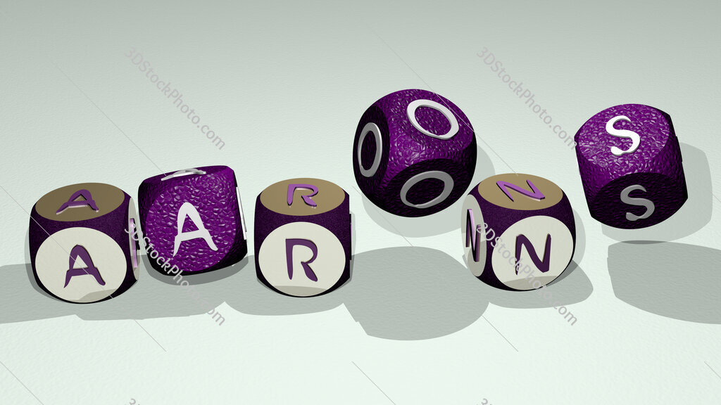 Aarons text by dancing dice letters