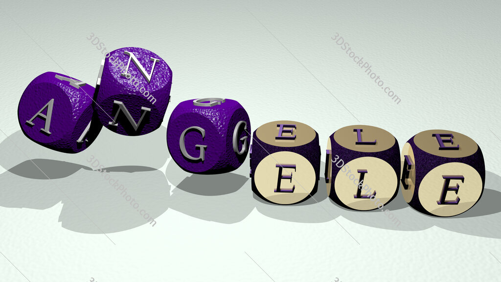 Angele text by dancing dice letters