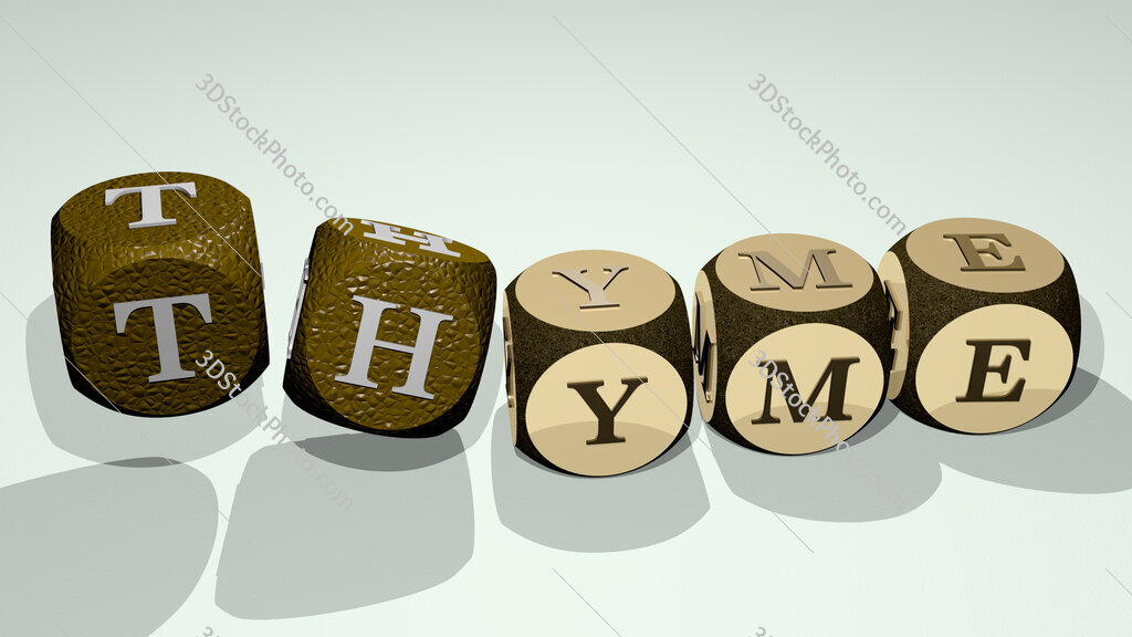 thyme text by dancing dice letters