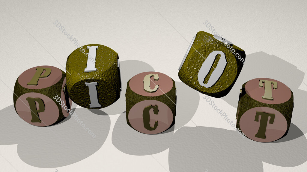 Picot text by dancing dice letters