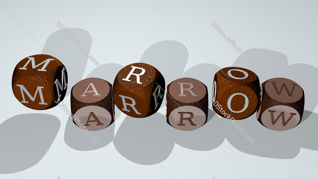 Marrow text by dancing dice letters