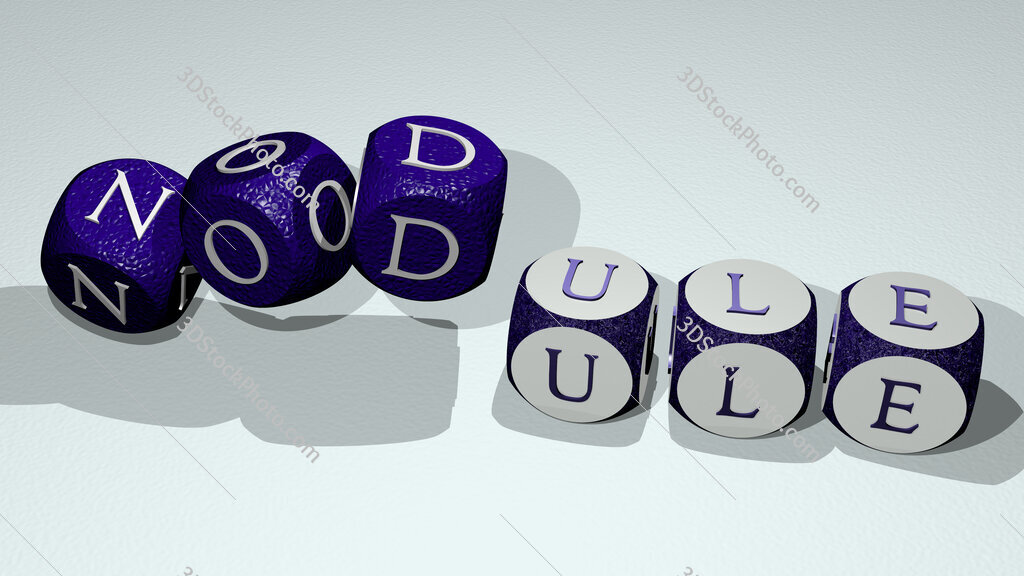 Nodule text by dancing dice letters