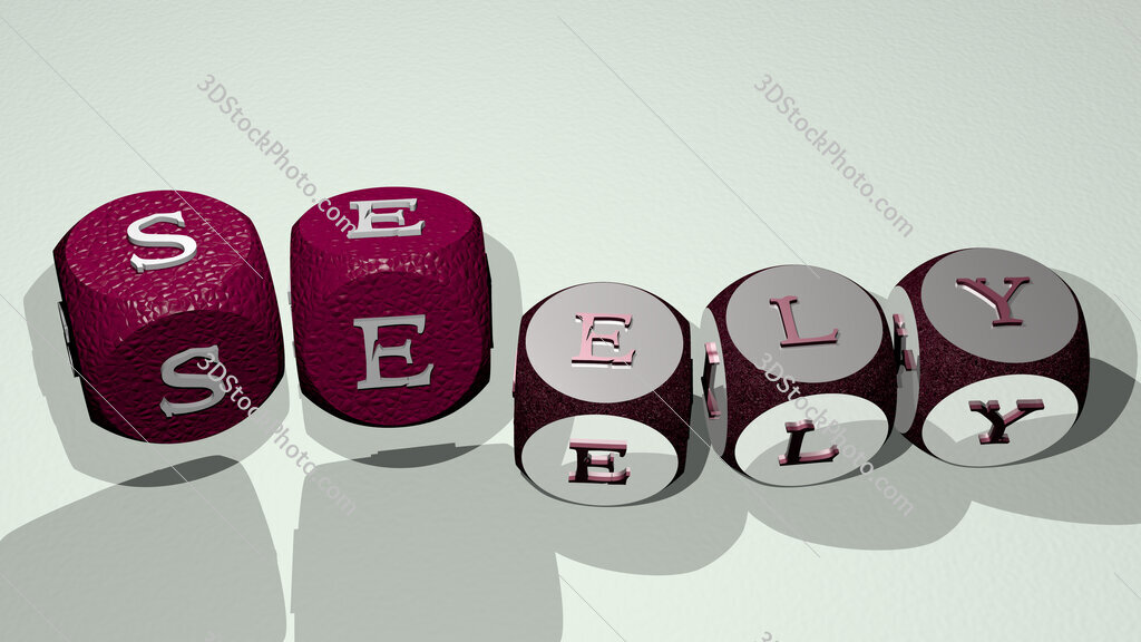 Seely text by dancing dice letters