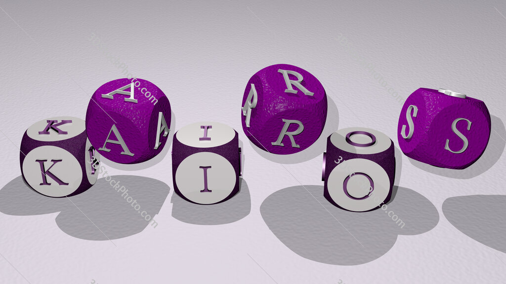 Kairos text by dancing dice letters