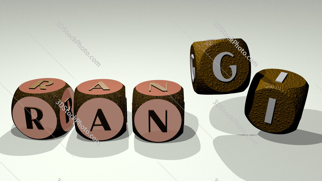 Rangi text by dancing dice letters