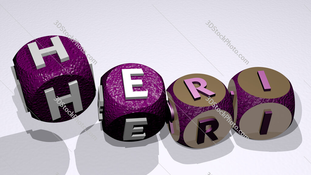 Heri text by dancing dice letters
