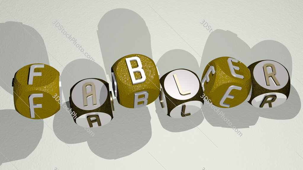 Fabler text by dancing dice letters