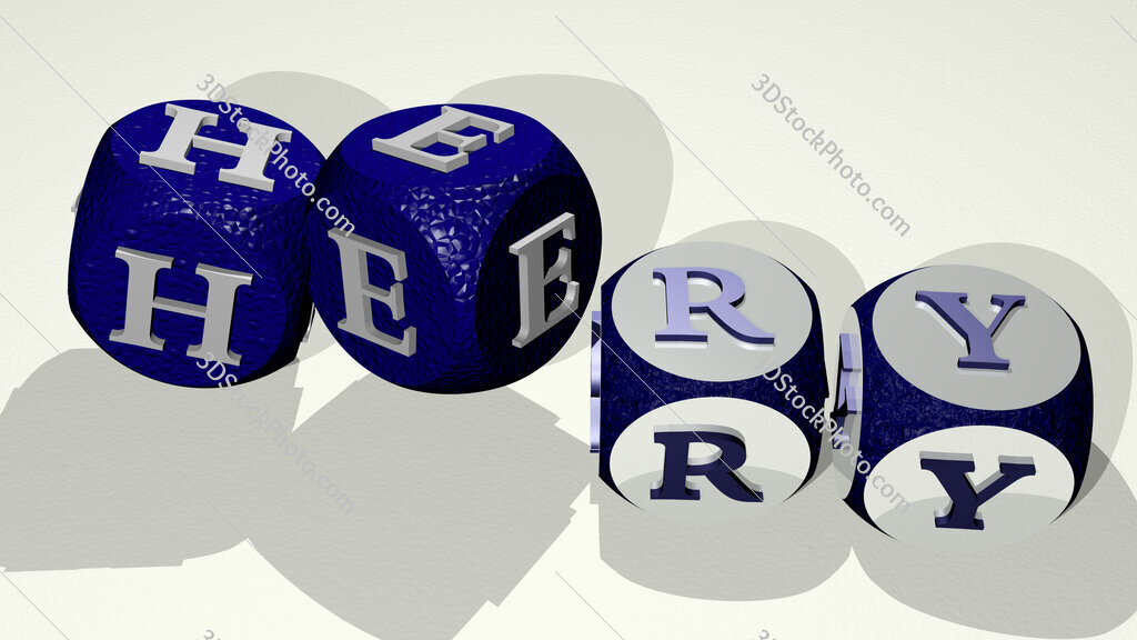 Hery text by dancing dice letters