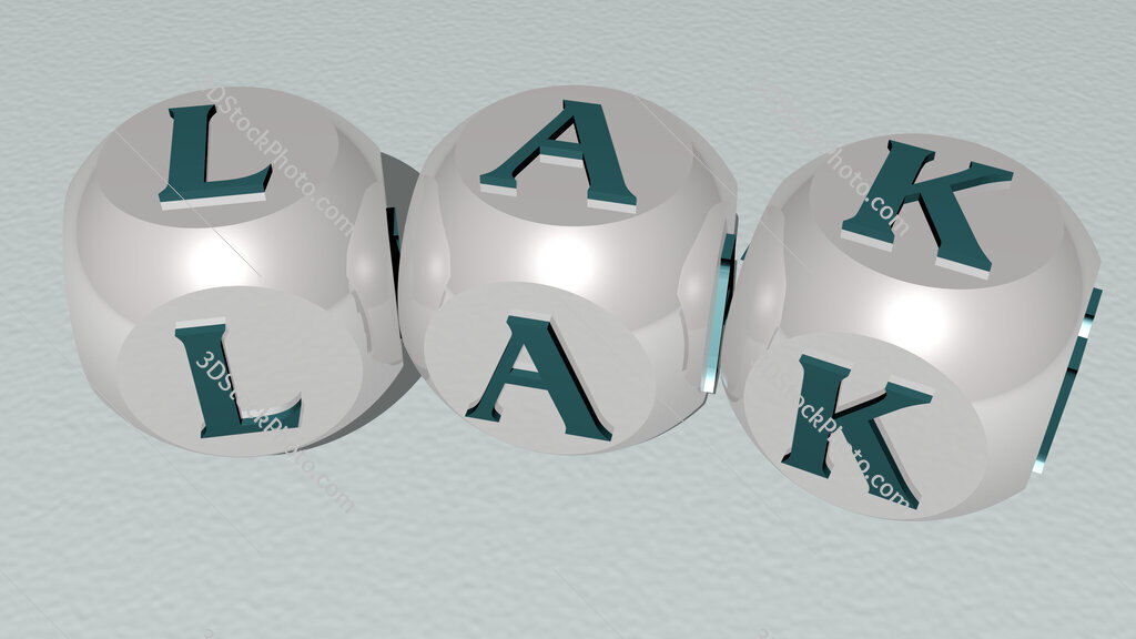 Lak curved text of cubic dice letters