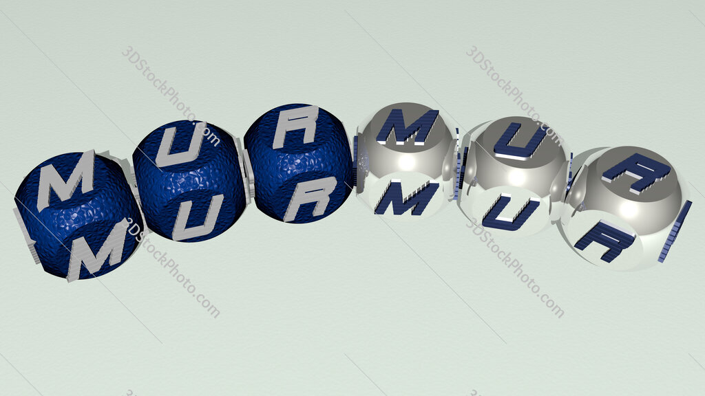 Murmur curved text of cubic dice letters