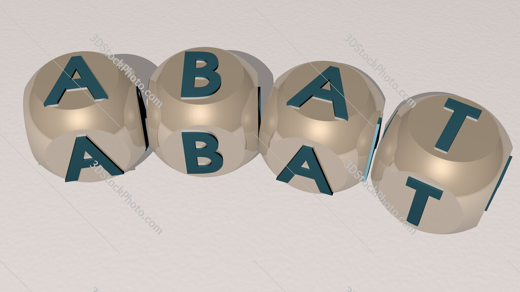 Abat curved text of cubic dice letters