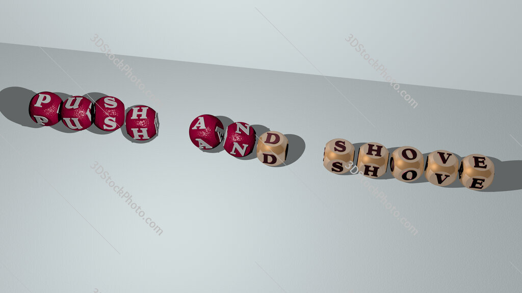 Push and Shove dancing cubic letters