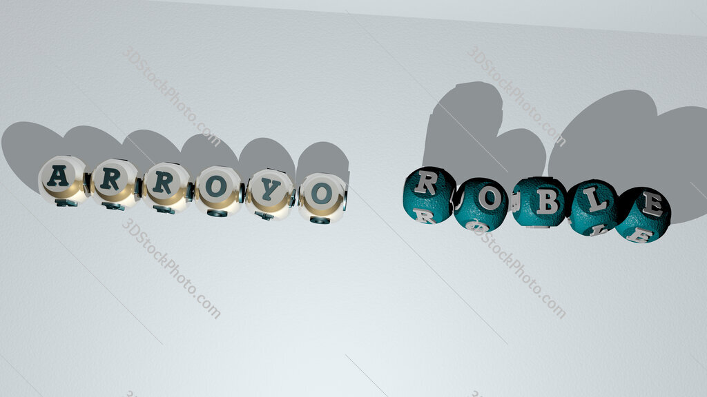 Arroyo Roble dancing cubic letters