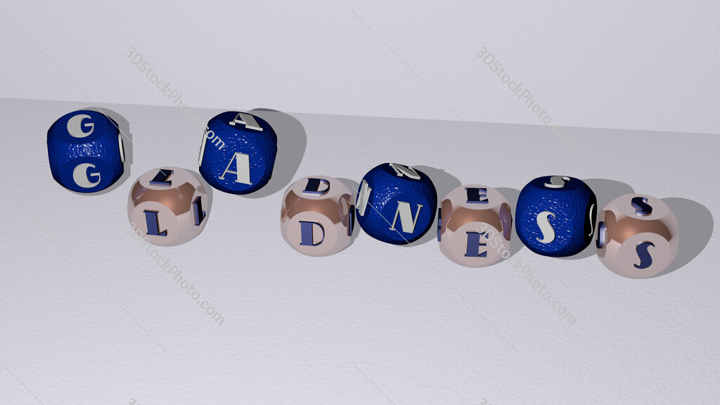 Gladness dancing cubic letters