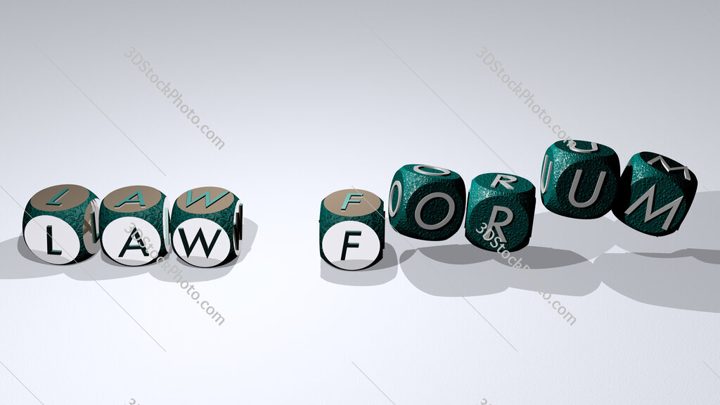 Law forum text by dancing dice letters