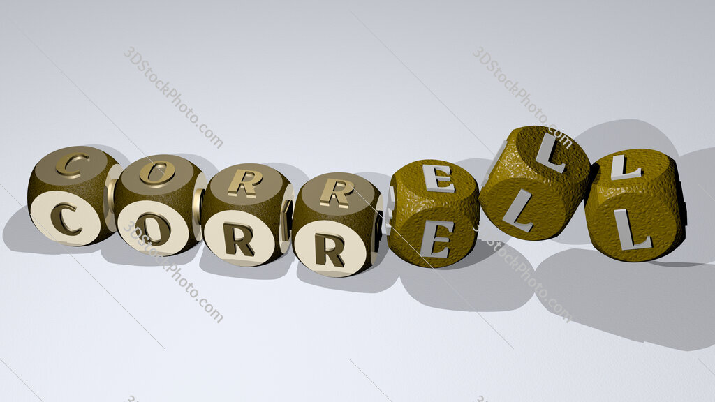 Correll text by dancing dice letters