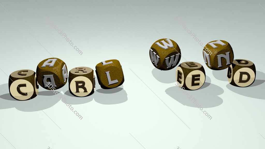 Carl Wend text by dancing dice letters