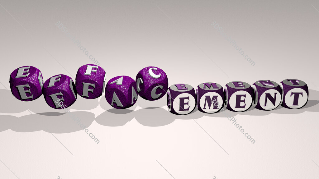 Effacement text by dancing dice letters