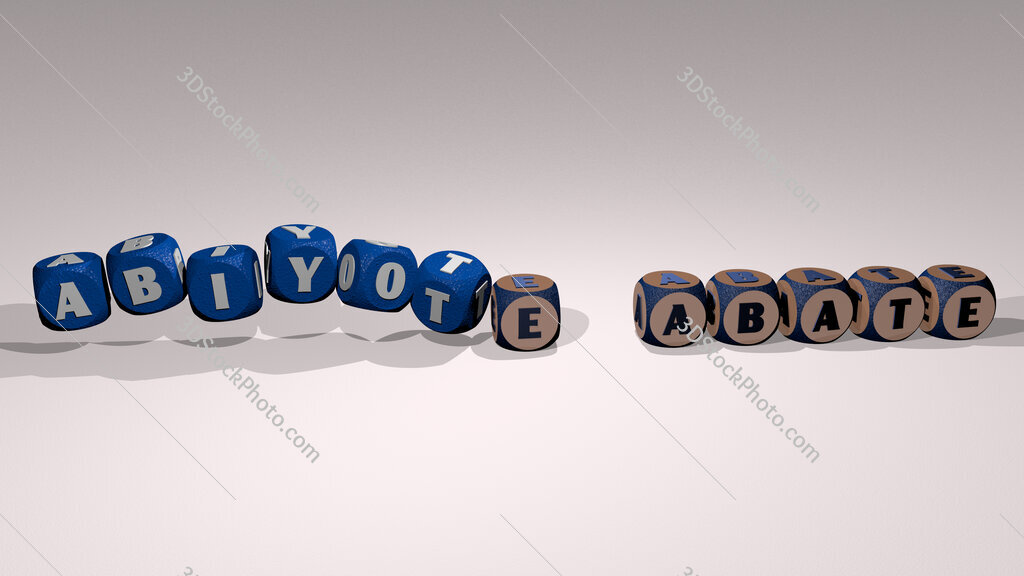Abiyote Abate text by dancing dice letters