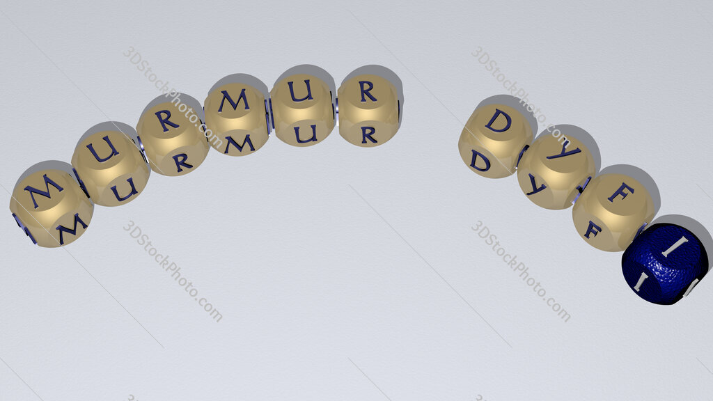 Murmur Dyfi curved text of cubic dice letters