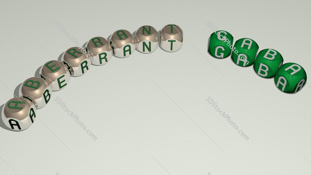 Aberrant GABA curved text of cubic dice letters
