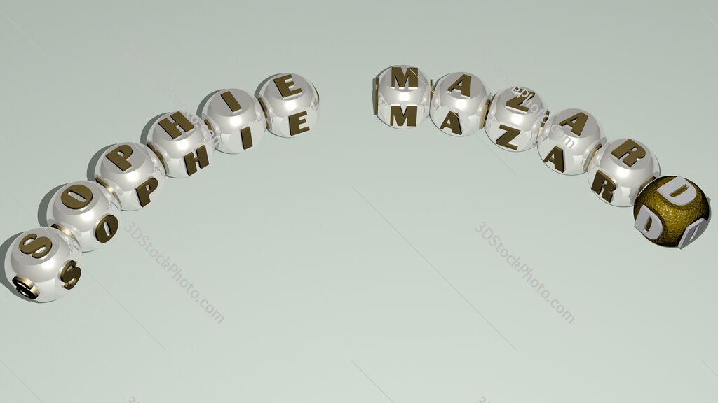 Sophie Mazard curved text of cubic dice letters