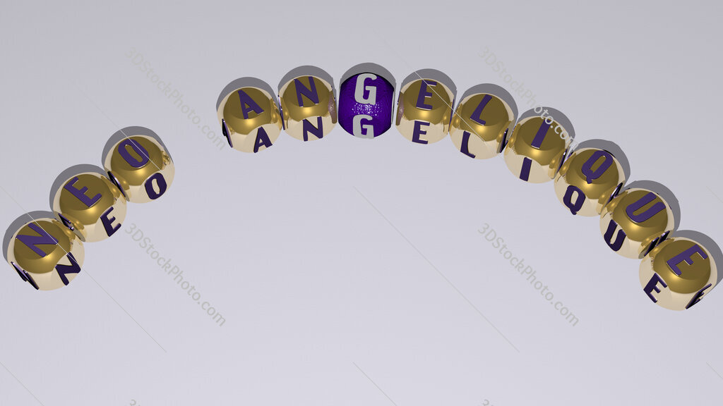 Neo Angelique curved text of cubic dice letters