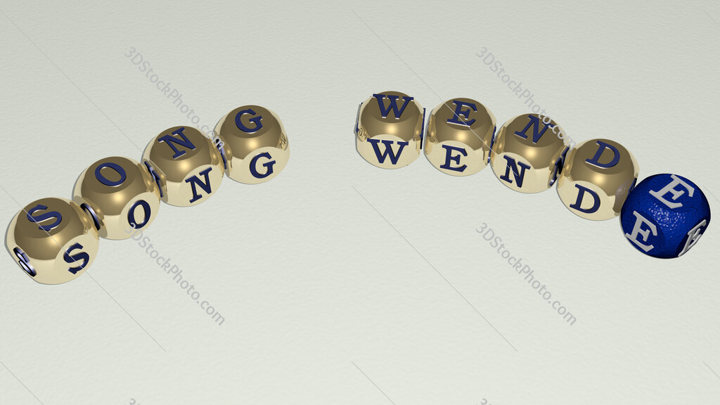 Song Wende curved text of cubic dice letters