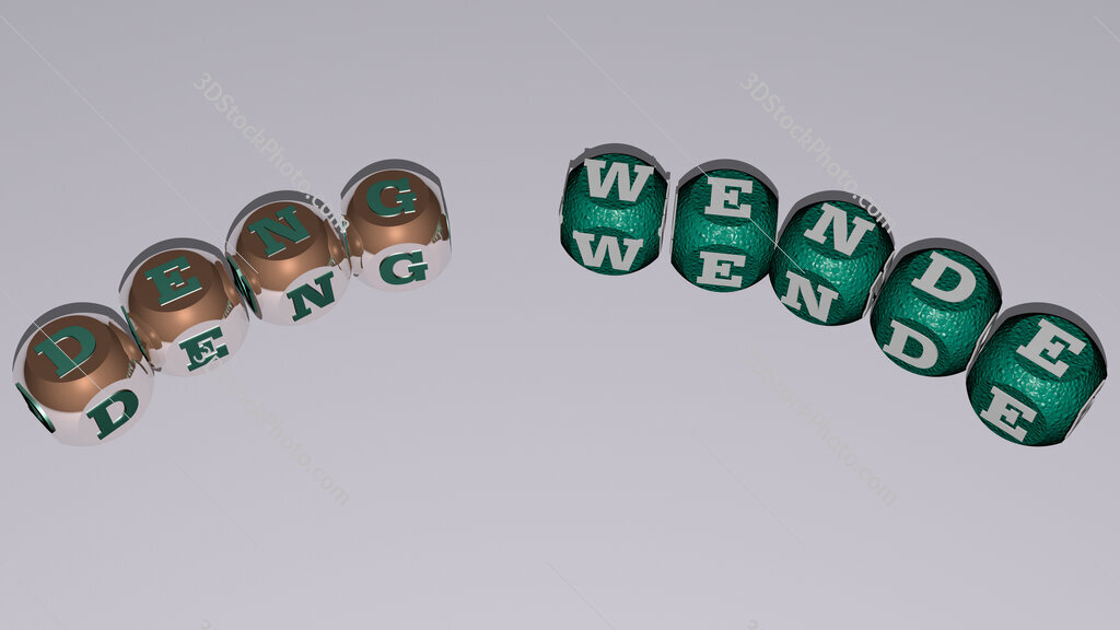 Deng Wende curved text of cubic dice letters