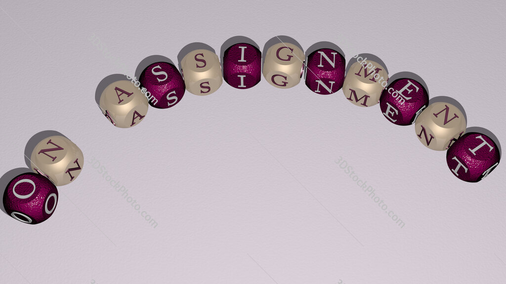 On Assignment curved text of cubic dice letters