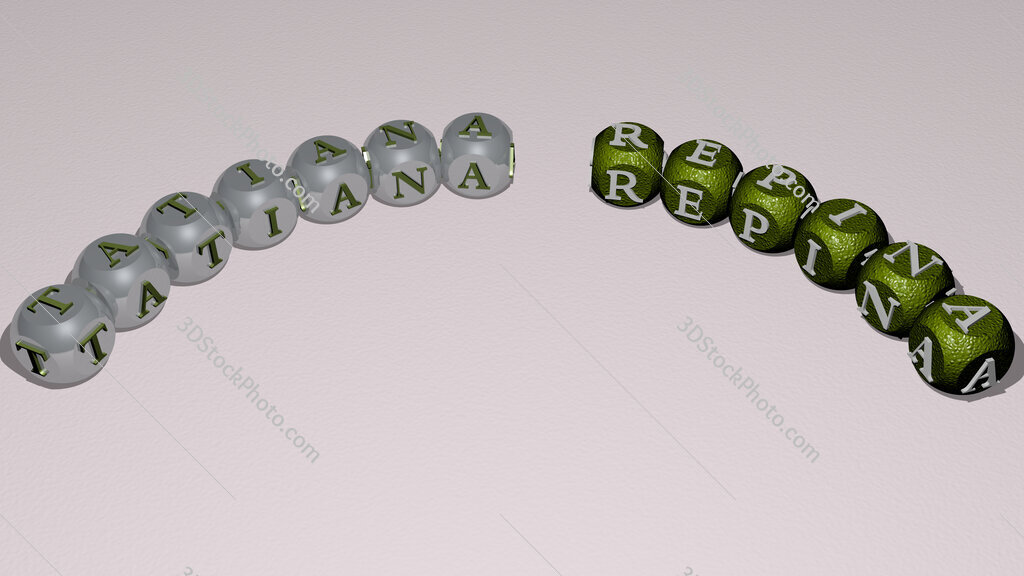 Tatiana Repina curved text of cubic dice letters
