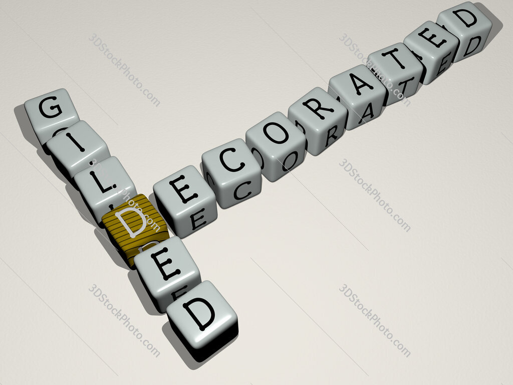 decorated gilded crossword by cubic dice letters