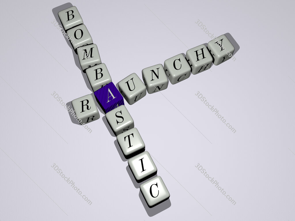 raunchy bombastic crossword by cubic dice letters