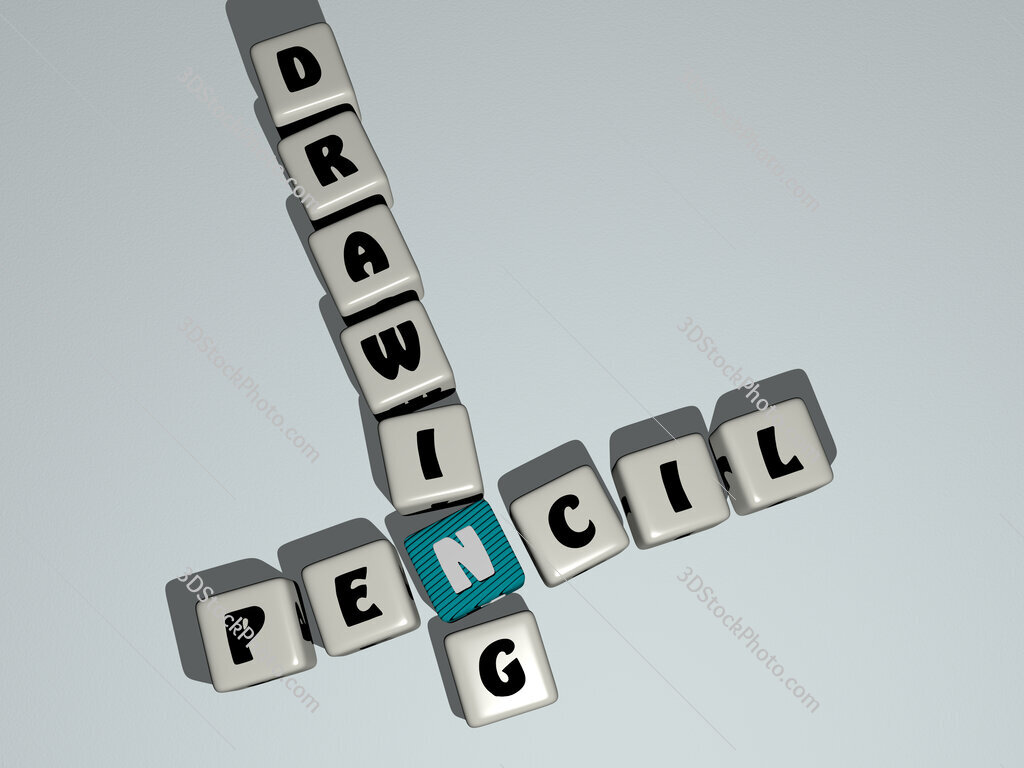 pencil drawing crossword by cubic dice letters
