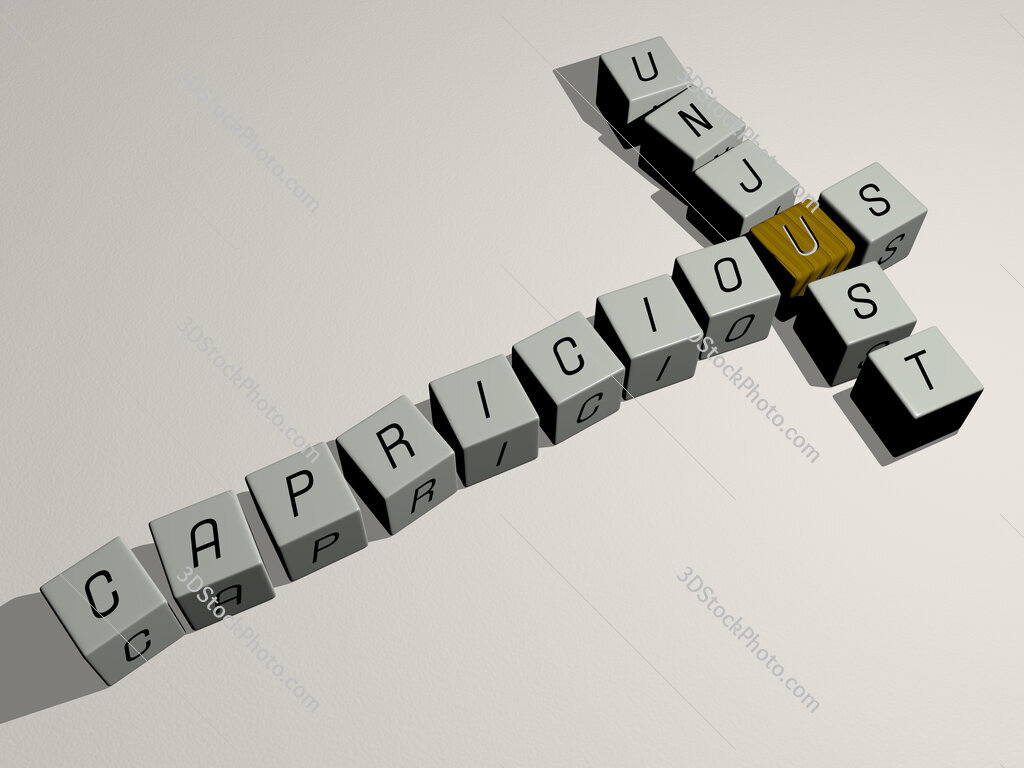capricious unjust crossword by cubic dice letters