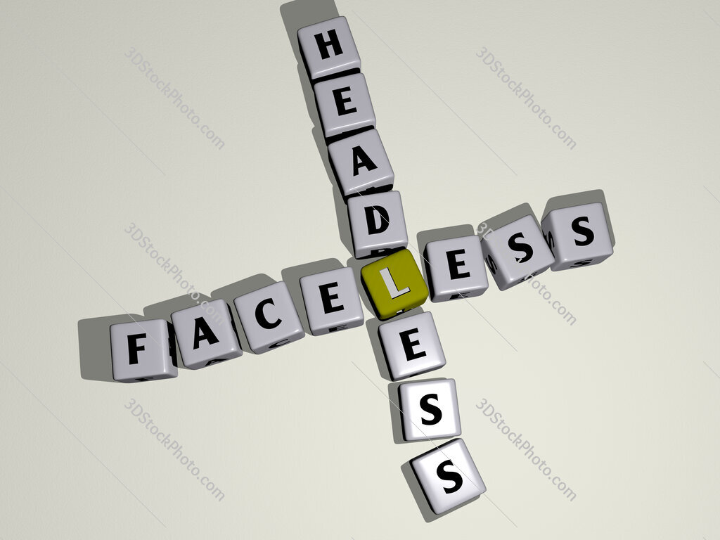 faceless headless crossword by cubic dice letters