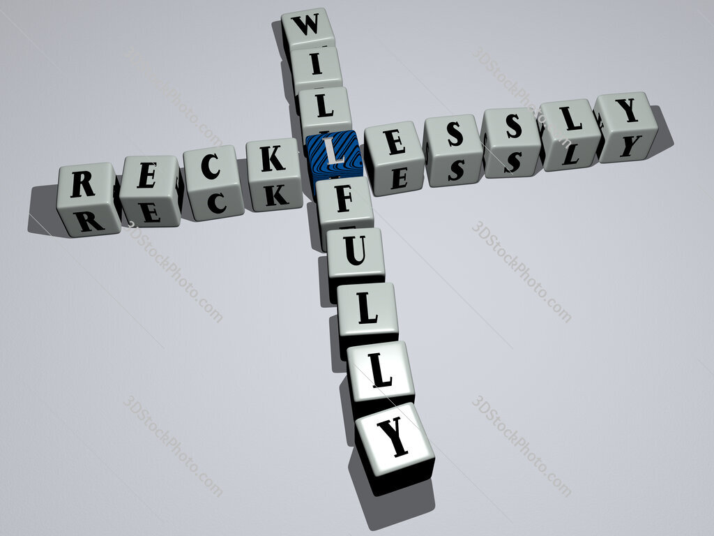recklessly willfully crossword by cubic dice letters