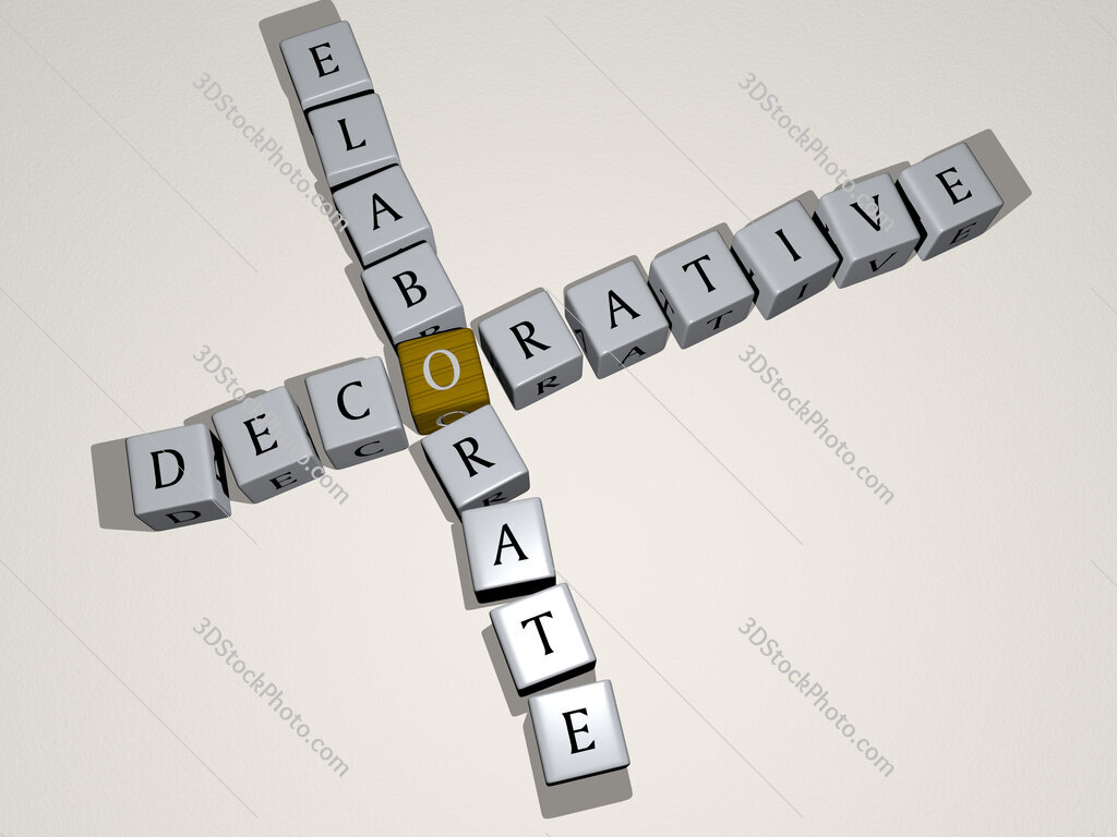decorative elaborate crossword by cubic dice letters