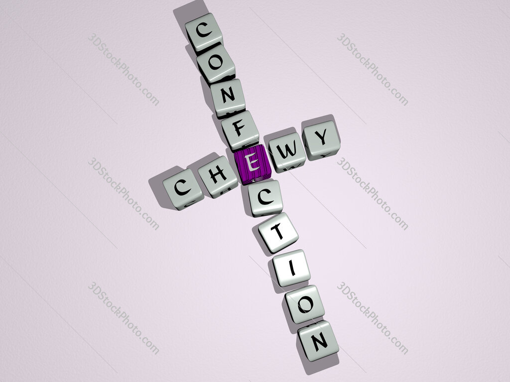 chewy confection crossword by cubic dice letters