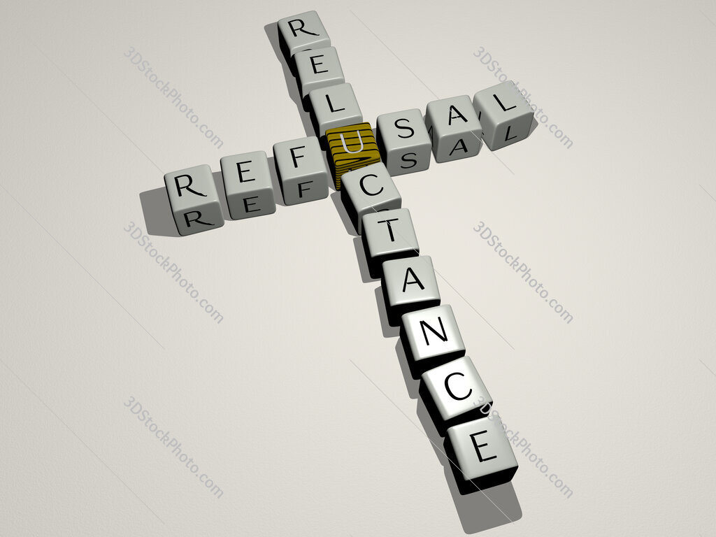 refusal reluctance crossword by cubic dice letters