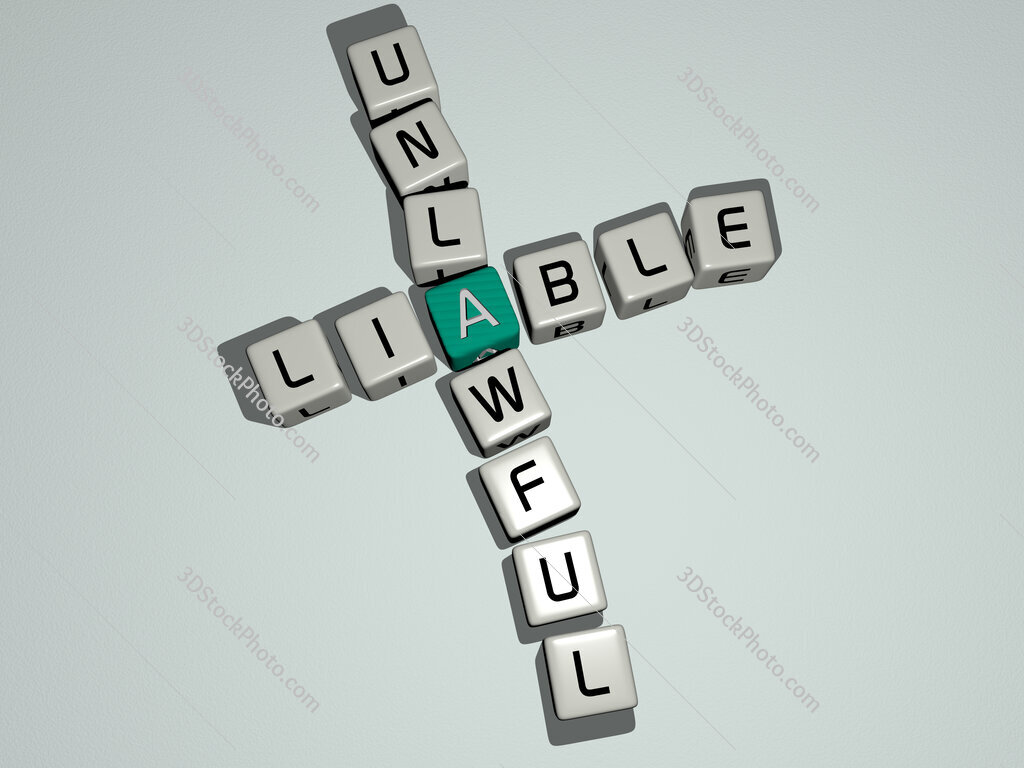 liable unlawful crossword by cubic dice letters
