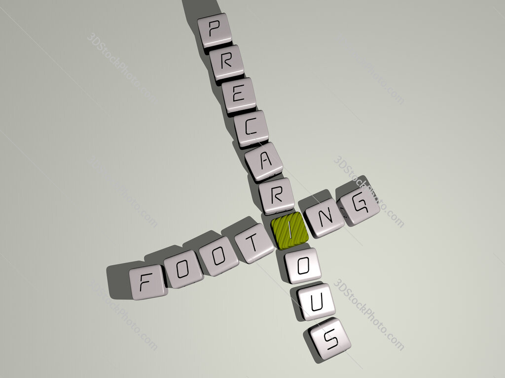 footing precarious crossword by cubic dice letters